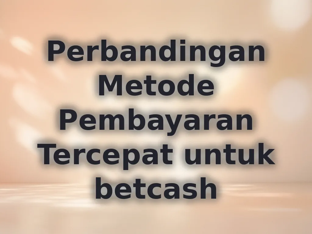 Perbandingan Metode Pembayaran Tercepat untuk betcash